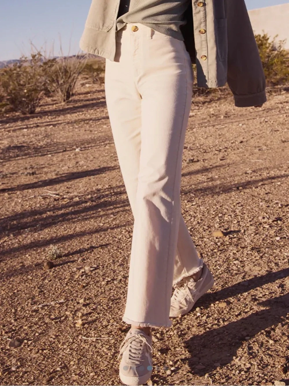 Marine Layer Bridget High-Rise Wide Leg Cream Pants - Picture 5 of 10